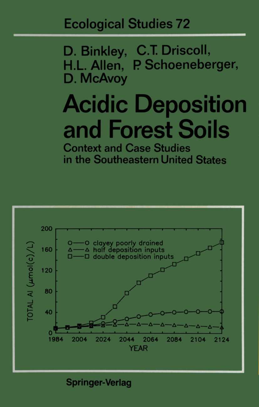 Titlebook: Acidic Deposition and Forest Soils; Context and Case Stu Dan Binkley,Charles T. Driscoll,Drew McAvoy Book 1989 Springer-Verlag New York Inc Titlebook: Acidic Deposition and Forest Soils; Context and Case Stu Dan Binkley,Charles T. Driscoll,Drew McAvoy Book 1989 Springer-Verlag New York Inc