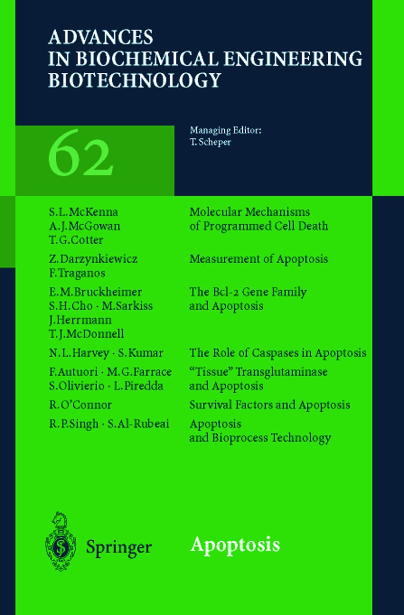 Titlebook: Apoptosis; M. Al-Rubeai (Volume Editor) Book 1998 Springer-Verlag Berlin Heidelberg 1998 Biotechnologie.Enzyme.Glutamin.Mikrobiologie.Zels Titlebook: Apoptosis; M. Al-Rubeai (Volume Editor) Book 1998 Springer-Verlag Berlin Heidelberg 1998 Biotechnologie.Enzyme.Glutamin.Mikrobiologie.Zels
