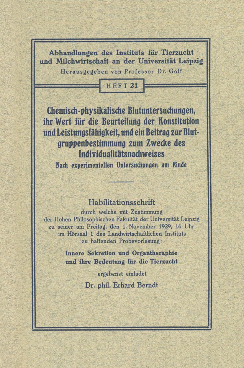 Titlebook: Chemisch-physikalische Blutuntersuchungen, ihr Wert für die Beurteilung der Konstitution und Leistun; Nach experimentellen Erhard Berndt Bo Titlebook: Chemisch-physikalische Blutuntersuchungen, ihr Wert für die Beurteilung der Konstitution und Leistun; Nach experimentellen Erhard Berndt Bo