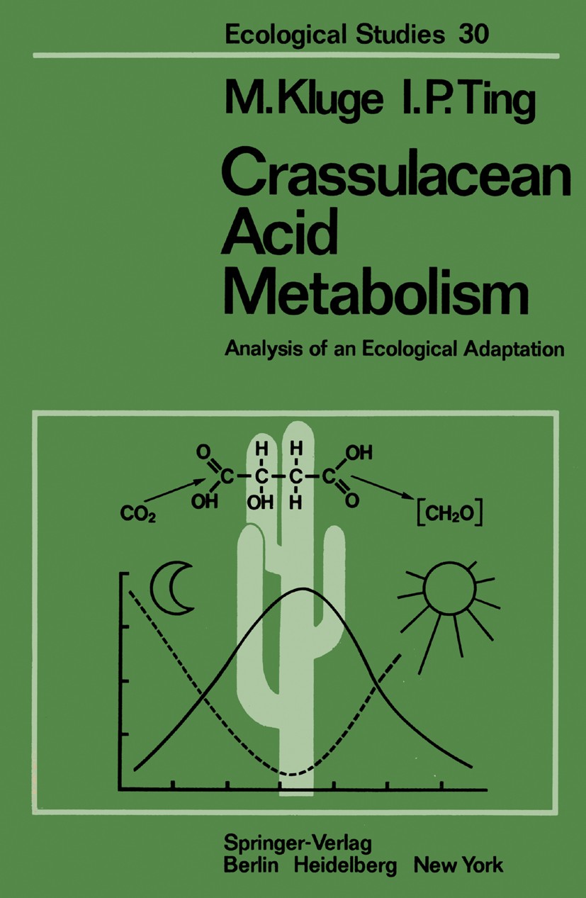 Titlebook: Crassulacean Acid Metabolism; Analysis of an Ecolo M. Kluge,I. P. Ting Book 1978 Springer-Verlag Berlin Heidelberg 1978 Crassulaceen-Säures Titlebook: Crassulacean Acid Metabolism; Analysis of an Ecolo M. Kluge,I. P. Ting Book 1978 Springer-Verlag Berlin Heidelberg 1978 Crassulaceen-Säures