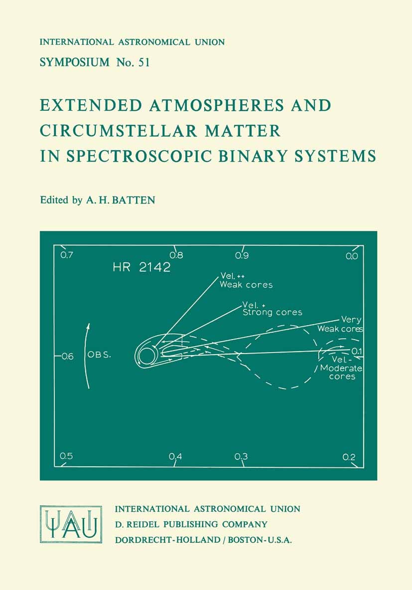 Titlebook: Extended Atmospheres and Circumstellar Matter in Spectroscopic Binary Systems; A. H. Batten Book 1973 International Astronomical Union 197 Titlebook: Extended Atmospheres and Circumstellar Matter in Spectroscopic Binary Systems; A. H. Batten Book 1973 International Astronomical Union 197
