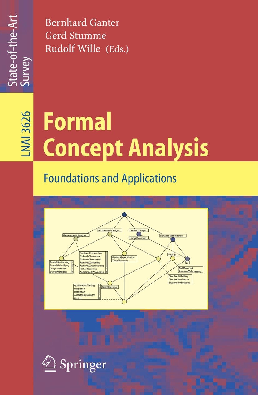 Titlebook: Formal Concept Analysis; Foundations and Appl Bernhard Ganter,Gerd Stumme,Rudolf Wille Book 2005 Springer-Verlag Berlin Heidelberg 2005 Att Titlebook: Formal Concept Analysis; Foundations and Appl Bernhard Ganter,Gerd Stumme,Rudolf Wille Book 2005 Springer-Verlag Berlin Heidelberg 2005 Att