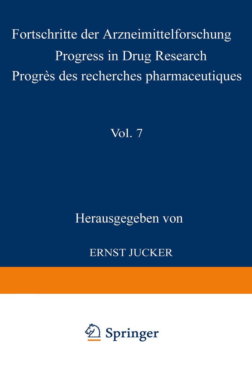 Titlebook: Fortschritte der Arzneimittelforschung / Progress in Drug Research / Progrès des recherches pharmace; D. R. H. Gourley,K. E. Schulte,U. C. Titlebook: Fortschritte der Arzneimittelforschung / Progress in Drug Research / Progrès des recherches pharmace; D. R. H. Gourley,K. E. Schulte,U. C.