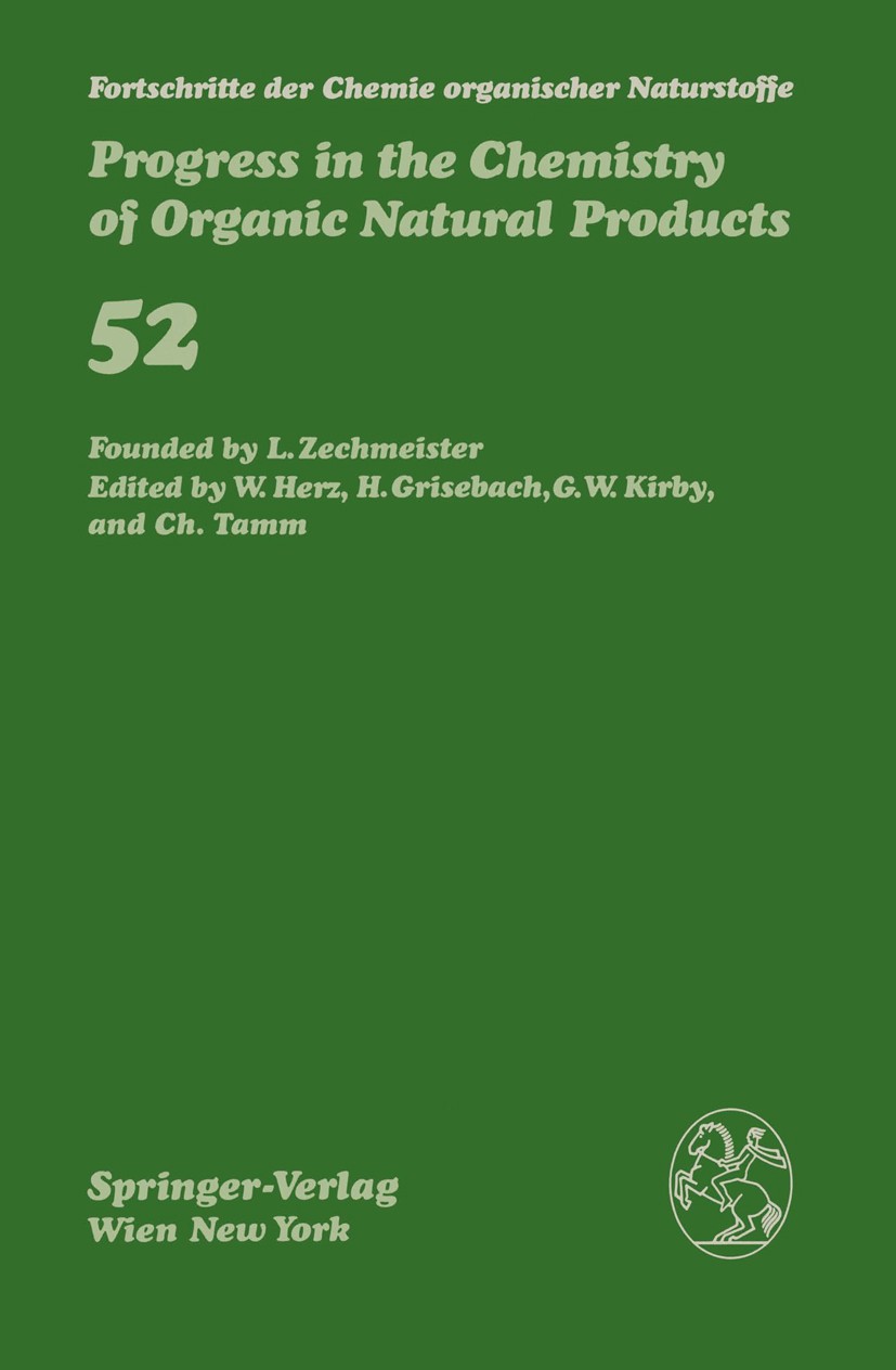 Titlebook: Fortschritte der Chemie organischer Naturstoffe / Progress in the Chemistry of Organic Natural Produ; H. Achenbach,P. Bhattacharyya,U. Wei Titlebook: Fortschritte der Chemie organischer Naturstoffe / Progress in the Chemistry of Organic Natural Produ; H. Achenbach,P. Bhattacharyya,U. Wei
