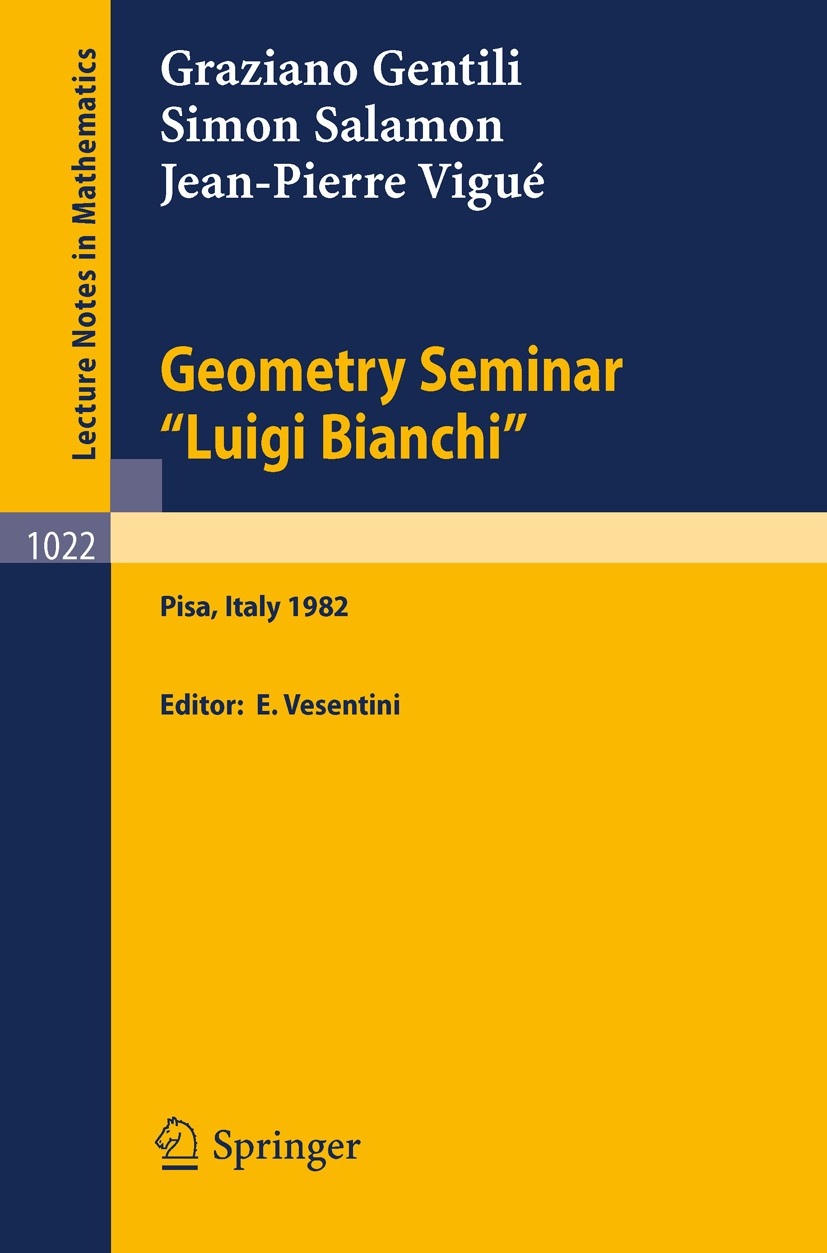 Titlebook: Geometry Seminar Titlebook: Geometry Seminar