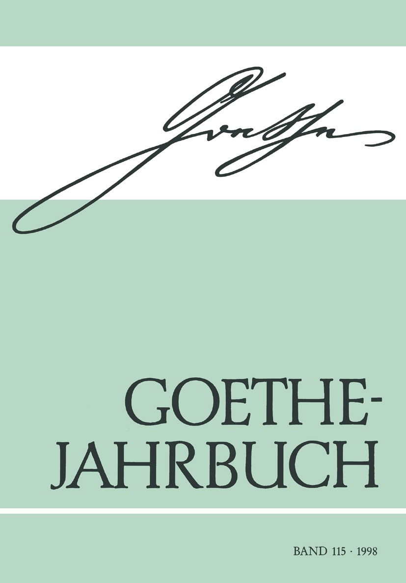 Titlebook: Goethe-Jahrbuch Band 115/1998; Werner Keller Book 1999Latest edition Springer-Verlag Berlin Heidelberg 1999 Bibliographie.Gesellschaft.Goe Titlebook: Goethe-Jahrbuch Band 115/1998; Werner Keller Book 1999Latest edition Springer-Verlag Berlin Heidelberg 1999 Bibliographie.Gesellschaft.Goe