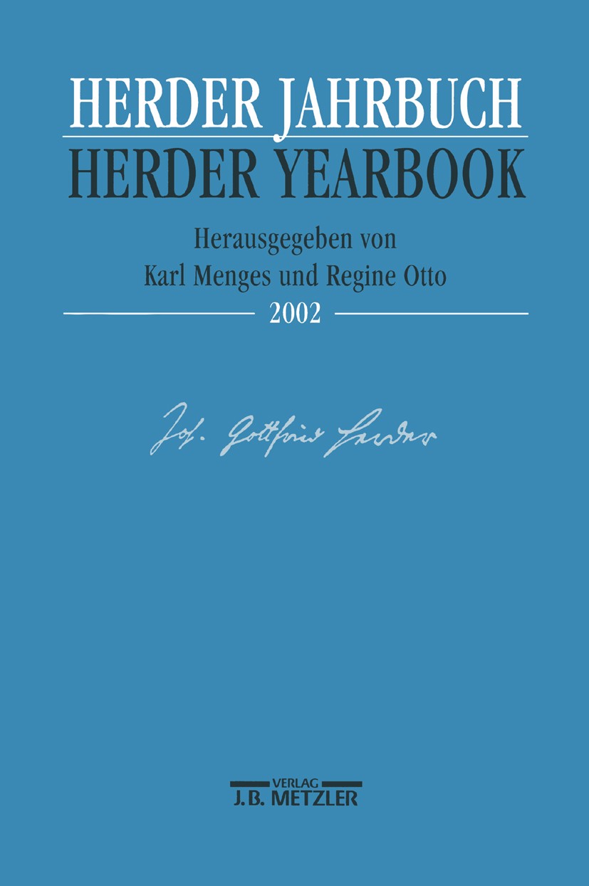 Titlebook: Herder Jahrbuch - Herder Yearbook 2002; Karl Menges,Regine Otto,Wulf Koepke Book 20021st edition Springer-Verlag GmbH Deutschland, ein Tei Titlebook: Herder Jahrbuch - Herder Yearbook 2002; Karl Menges,Regine Otto,Wulf Koepke Book 20021st edition Springer-Verlag GmbH Deutschland, ein Tei