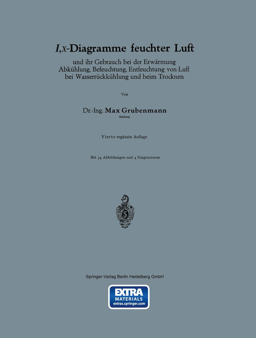 Titlebook: I,x-Diagramme feuchter Luft und ihr Gebrauch bei der Erwärmung Abkühlung, Befeuchtung, Entfeuchtung ; Max Grubenmann Book 1958Latest editi Titlebook: I,x-Diagramme feuchter Luft und ihr Gebrauch bei der Erwärmung Abkühlung, Befeuchtung, Entfeuchtung ; Max Grubenmann Book 1958Latest editi