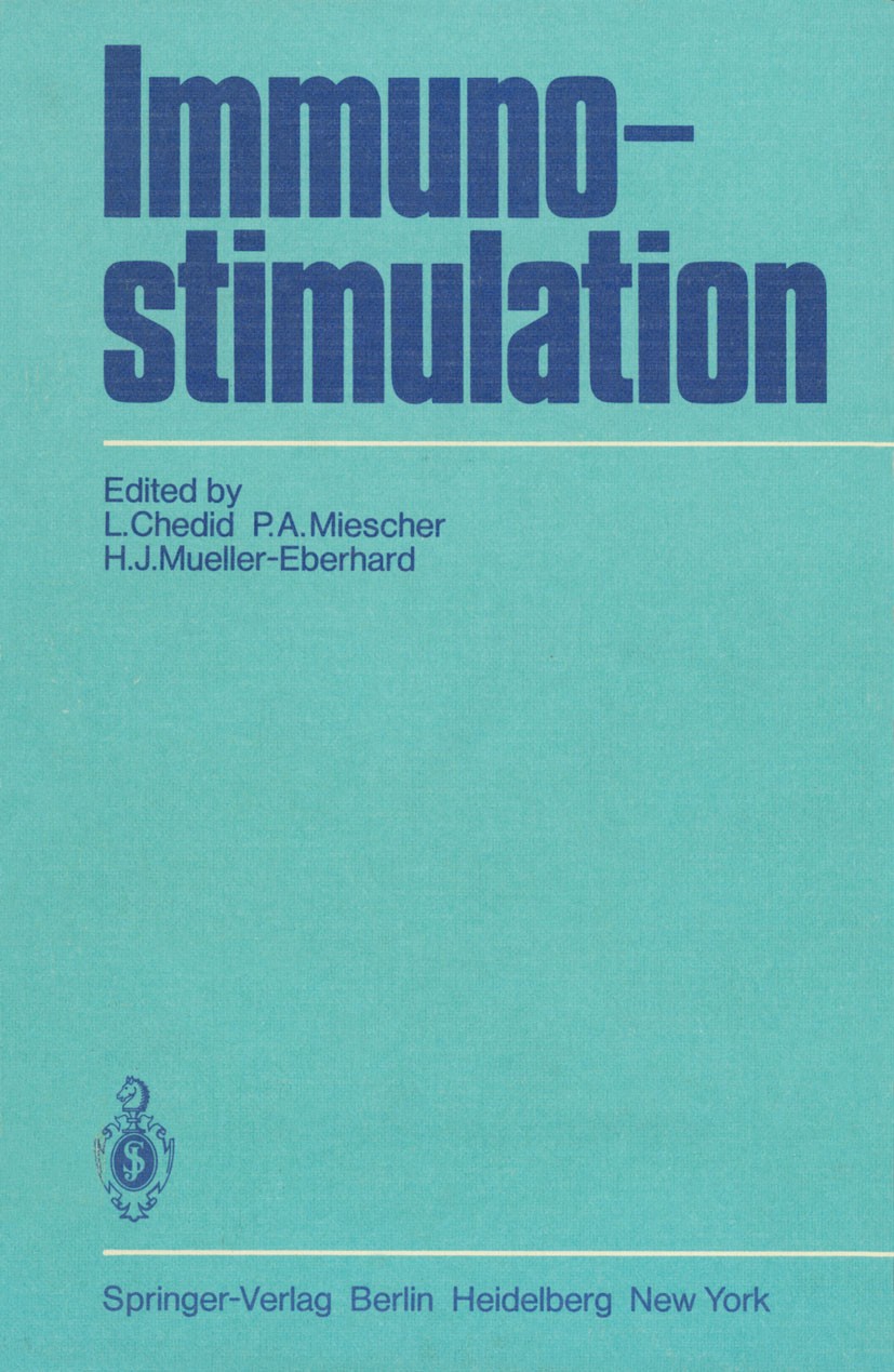 Titlebook: Immunostimulation; Louis Chedid,Peter A. Miescher,Hans J. Mueller-Ebe Book 1980 Springer-Verlag Berlin Heidelberg 1980 Antigen.Immunothera Titlebook: Immunostimulation; Louis Chedid,Peter A. Miescher,Hans J. Mueller-Ebe Book 1980 Springer-Verlag Berlin Heidelberg 1980 Antigen.Immunothera