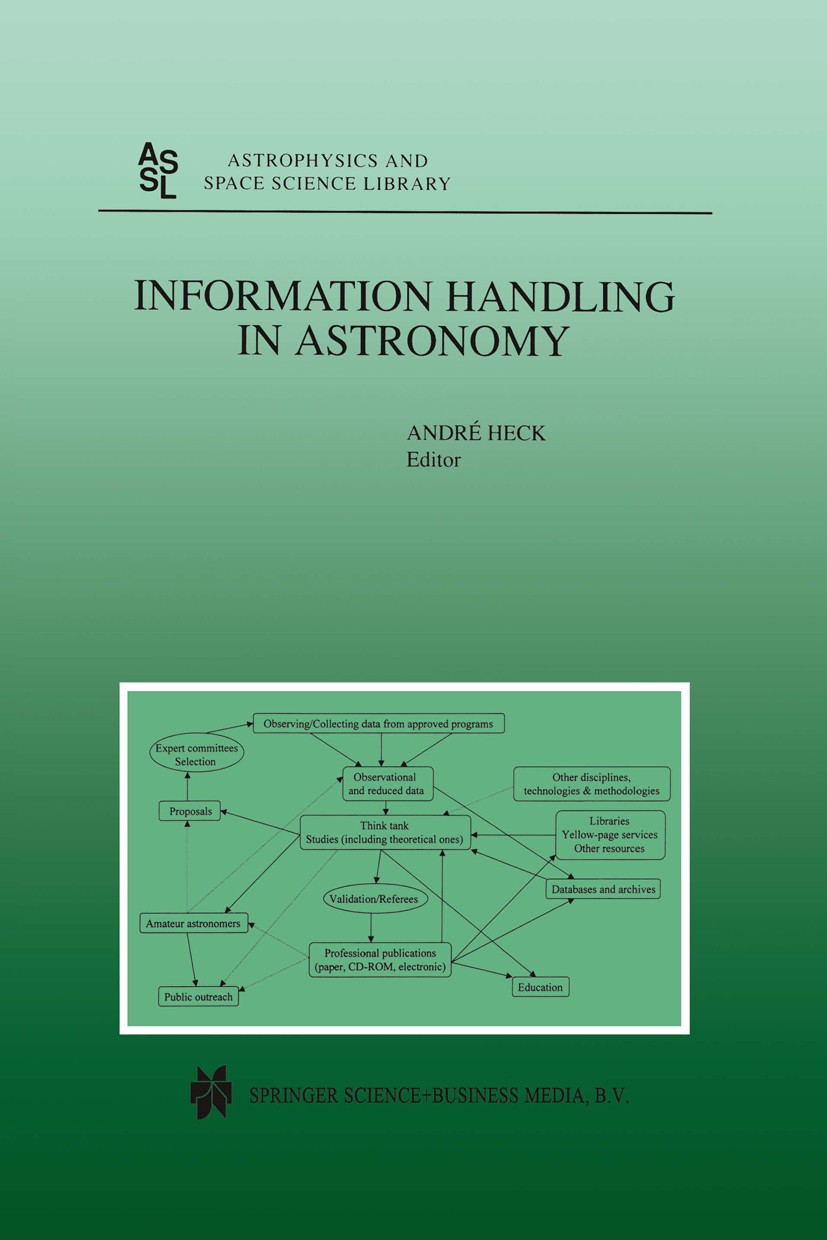 Titlebook: Information Handling in Astronomy; André Heck Book 2000 Springer Science+Business Media Dordrecht 2000 Institution.Nation.Public Relations Titlebook: Information Handling in Astronomy; André Heck Book 2000 Springer Science+Business Media Dordrecht 2000 Institution.Nation.Public Relations
