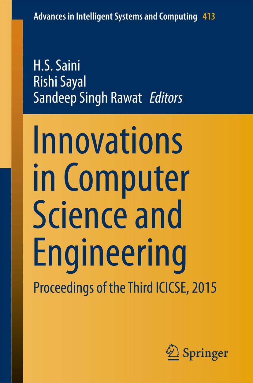 Titlebook: Innovations in Computer Science and Engineering; Proceedings of the T H. S. Saini,Rishi Sayal,Sandeep Singh Rawat Conference proceedings 20 Titlebook: Innovations in Computer Science and Engineering; Proceedings of the T H. S. Saini,Rishi Sayal,Sandeep Singh Rawat Conference proceedings 20