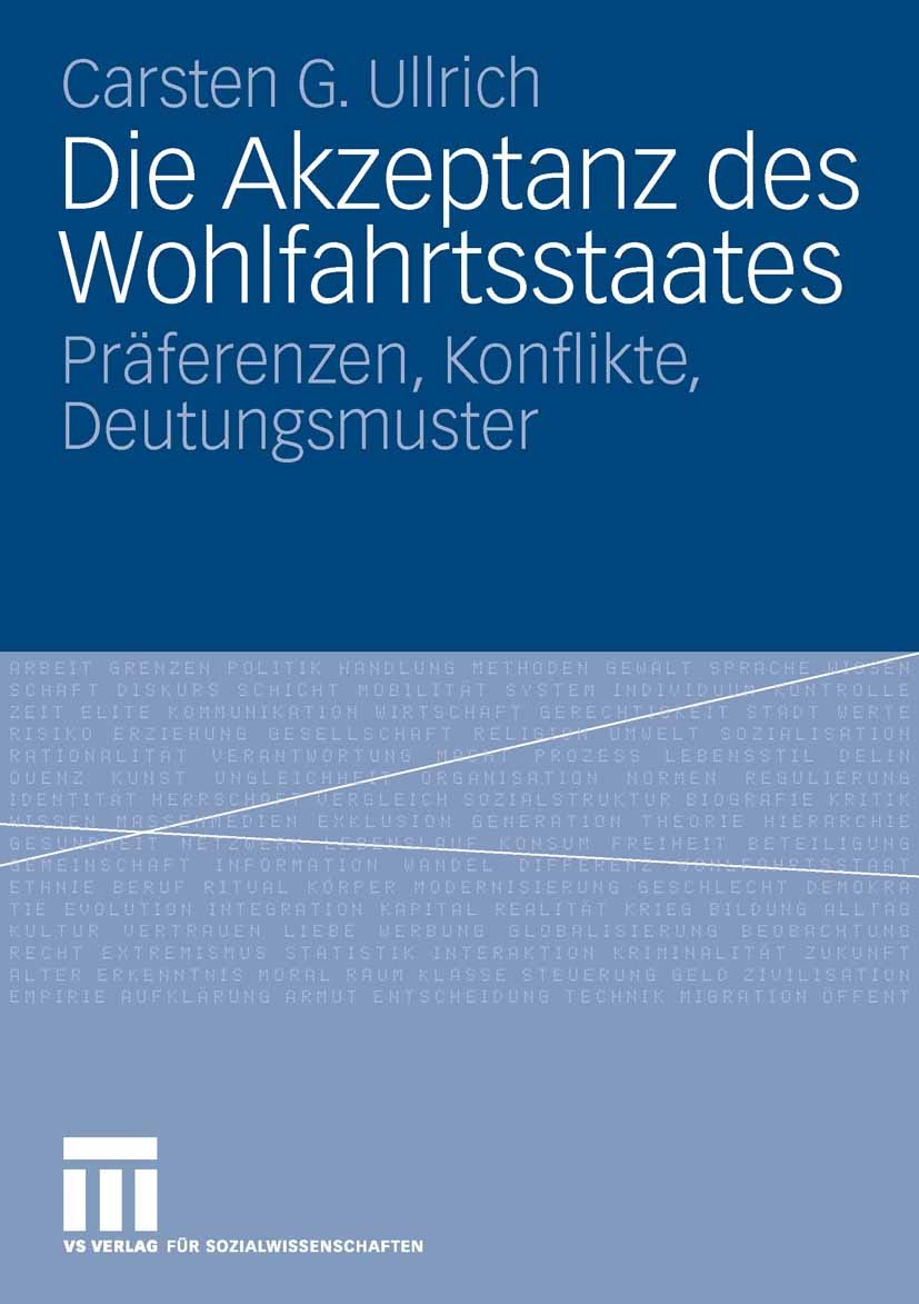 Titlebook: Die Akzeptanz des Wohlfahrtsstaates; Präferenzen, Konflik Carsten G. Ullrich Book 2008 VS Verlag für Sozialwissenschaften | Springer Fachme Titlebook: Die Akzeptanz des Wohlfahrtsstaates; Präferenzen, Konflik Carsten G. Ullrich Book 2008 VS Verlag für Sozialwissenschaften | Springer Fachme