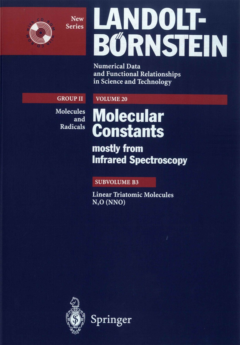 Titlebook: N2O (NNO); G. Guelachvili Book 1998Latest edition The Editor(s) (if applicable) and The Author(s), under exclusive license to Springer-Ver Titlebook: N2O (NNO); G. Guelachvili Book 1998Latest edition The Editor(s) (if applicable) and The Author(s), under exclusive license to Springer-Ver