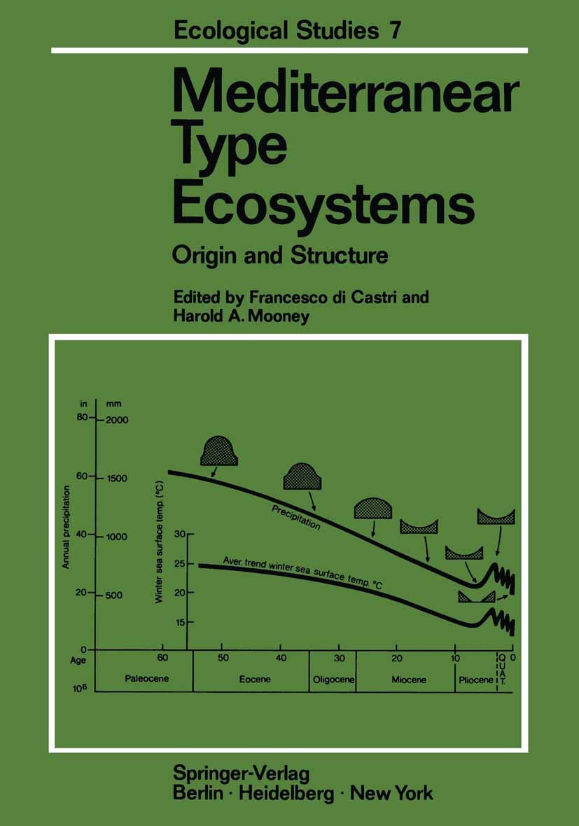 Titlebook: Mediterranean Type Ecosystems; Origin and Structure Francesco Castri,Harold A. Mooney Book 1973 Springer-Verlag Berlin · Heidelberg 1973 Ec Titlebook: Mediterranean Type Ecosystems; Origin and Structure Francesco Castri,Harold A. Mooney Book 1973 Springer-Verlag Berlin · Heidelberg 1973 Ec