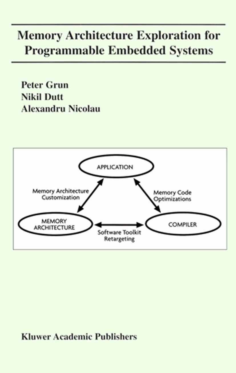 Titlebook: Memory Architecture Exploration for Programmable Embedded Systems; Peter Grun,Nikil Dutt,Alex Nicolau Book 2002 Springer Science+Business Titlebook: Memory Architecture Exploration for Programmable Embedded Systems; Peter Grun,Nikil Dutt,Alex Nicolau Book 2002 Springer Science+Business