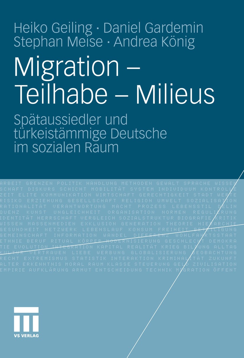 Titlebook: Migration - Teilhabe - Milieus; Spätaussiedler und t Heiko Geiling,Daniel Gardemin,Andrea König Book 2011 VS Verlag für Sozialwissenschafte Titlebook: Migration - Teilhabe - Milieus; Spätaussiedler und t Heiko Geiling,Daniel Gardemin,Andrea König Book 2011 VS Verlag für Sozialwissenschafte