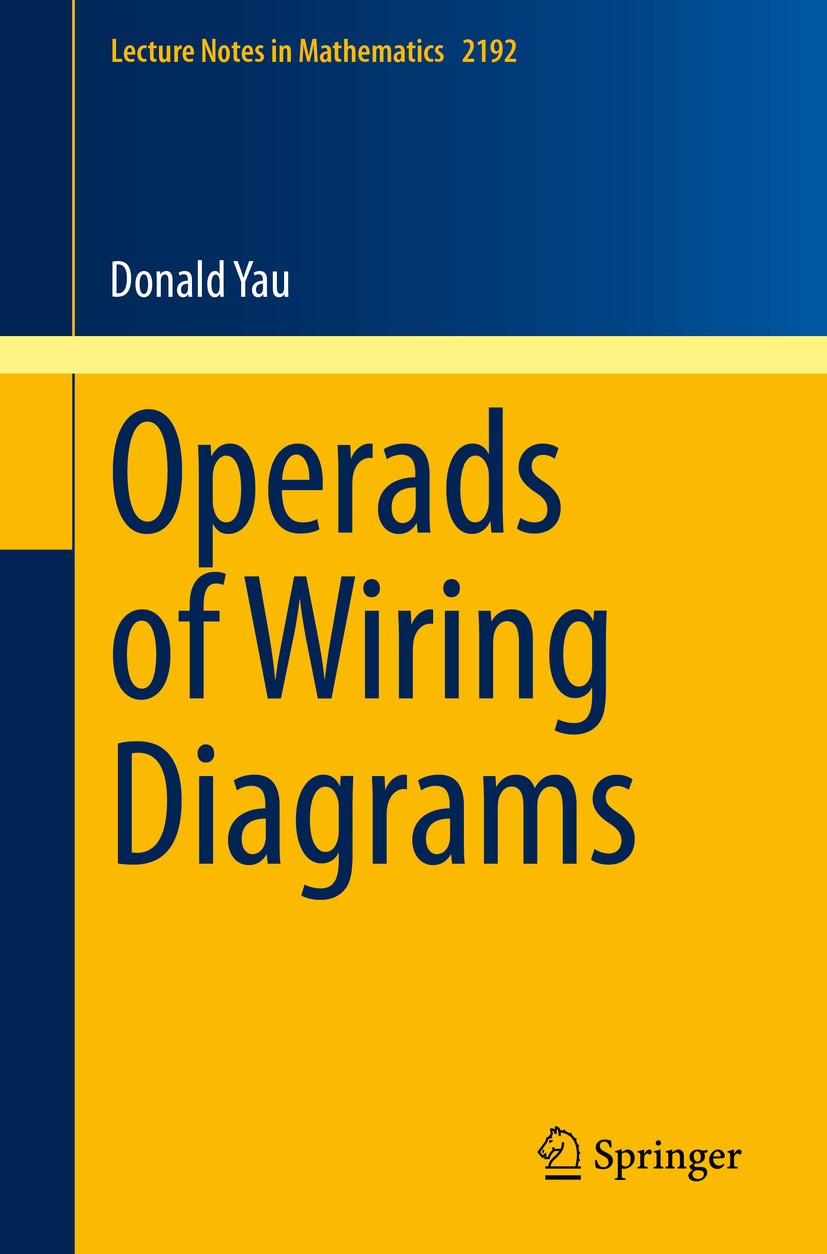Titlebook: Operads of Wiring Diagrams; Donald Yau Book 2018 Springer Nature Switzerland AG 2018 MSC (2010): 18D50, 37A60, 55P48, 81P45, 94C15.wiring Titlebook: Operads of Wiring Diagrams; Donald Yau Book 2018 Springer Nature Switzerland AG 2018 MSC (2010): 18D50, 37A60, 55P48, 81P45, 94C15.wiring