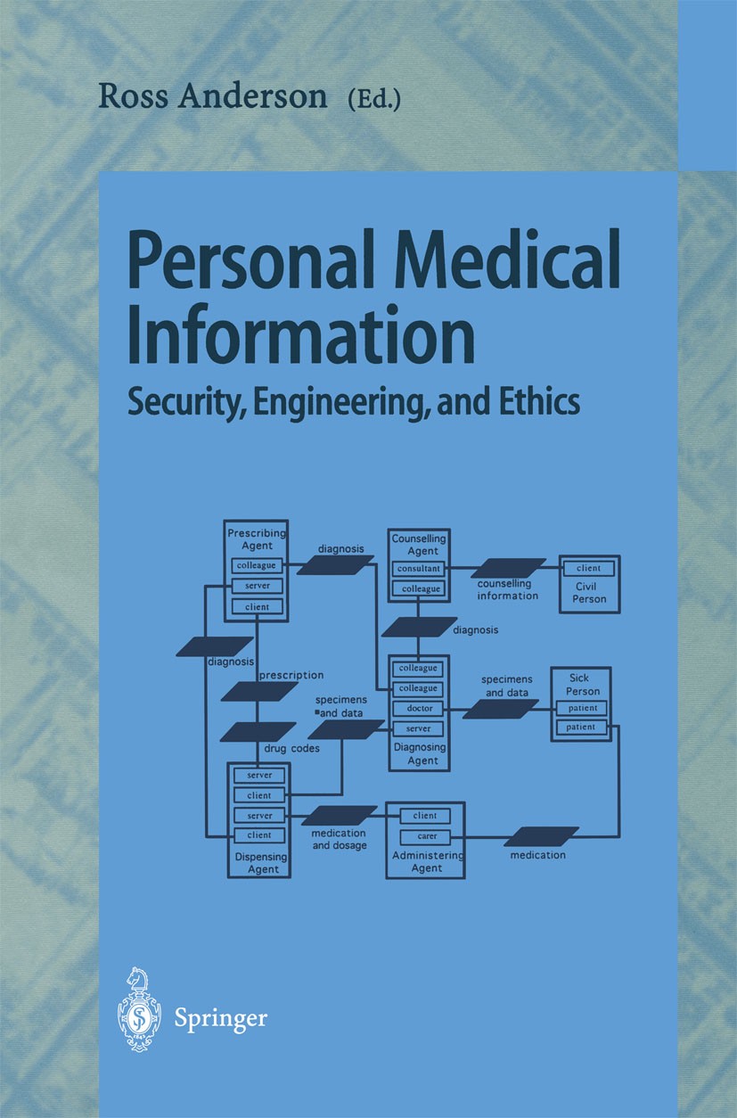 Titlebook: Personal Medical Information; Security, Engineerin Ross Anderson Book 1997 Springer-Verlag Berlin Heidelberg 1997 Data Deidentification.Dat Titlebook: Personal Medical Information; Security, Engineerin Ross Anderson Book 1997 Springer-Verlag Berlin Heidelberg 1997 Data Deidentification.Dat