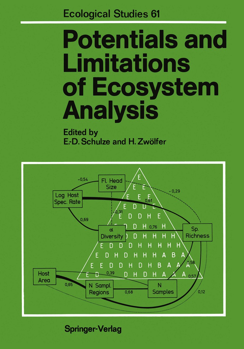 Titlebook: Potentials and Limitations of Ecosystem Analysis; Ernst-Detlef Schulze,Helmut Zwölfer Book 1987 Springer-Verlag Berlin Heidelberg 1987 eco Titlebook: Potentials and Limitations of Ecosystem Analysis; Ernst-Detlef Schulze,Helmut Zwölfer Book 1987 Springer-Verlag Berlin Heidelberg 1987 eco