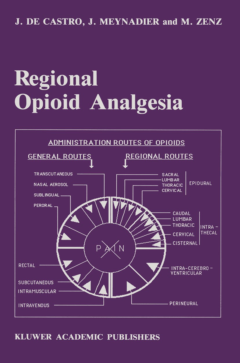 Titlebook: Regional Opioid Analgesia; Physiopharmacologica J. Castro,J. Meynadier,M. Zenz Book 1991 Kluwer Academic Publishers 1991 Infusion.Trauma.ca Titlebook: Regional Opioid Analgesia; Physiopharmacologica J. Castro,J. Meynadier,M. Zenz Book 1991 Kluwer Academic Publishers 1991 Infusion.Trauma.ca