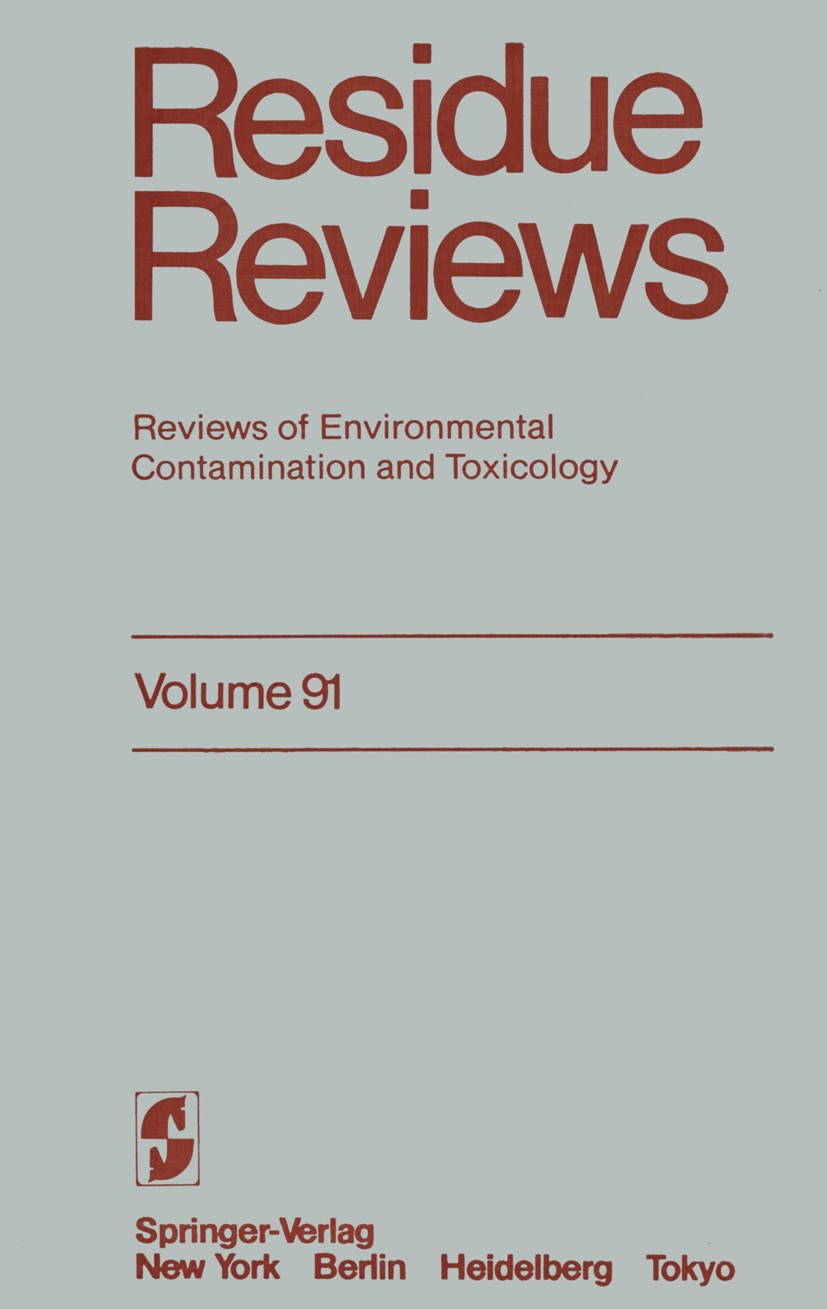 Titlebook: Residue Reviews; Reviews of Environme Francis A. Gunther,Jane Davies Gunther Conference proceedings 1984 Springer-Verlag New York Inc. 1984 Titlebook: Residue Reviews; Reviews of Environme Francis A. Gunther,Jane Davies Gunther Conference proceedings 1984 Springer-Verlag New York Inc. 1984