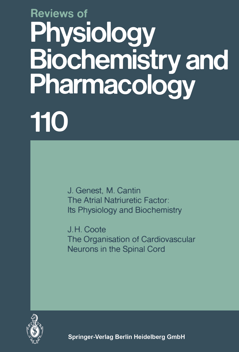 Titlebook: Reviews of Physiology, Biochemistry and Pharmacology 110; Book 1988 The Editor(s) (if applicable) and The Author(s), under exclusive lice Titlebook: Reviews of Physiology, Biochemistry and Pharmacology 110; Book 1988 The Editor(s) (if applicable) and The Author(s), under exclusive lice