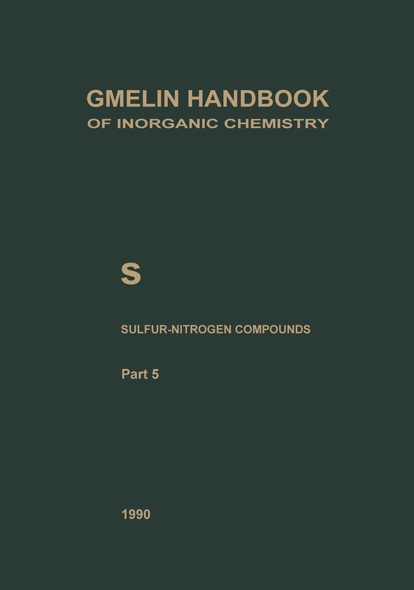 Titlebook: S Sulfur-Nitrogen Compounds; Compounds with Sulfu Hans-Jürgen Fachmann,Reimund Jotter,Joachim Wagner Book 1989Latest edition Springer-Verla Titlebook: S Sulfur-Nitrogen Compounds; Compounds with Sulfu Hans-Jürgen Fachmann,Reimund Jotter,Joachim Wagner Book 1989Latest edition Springer-Verla