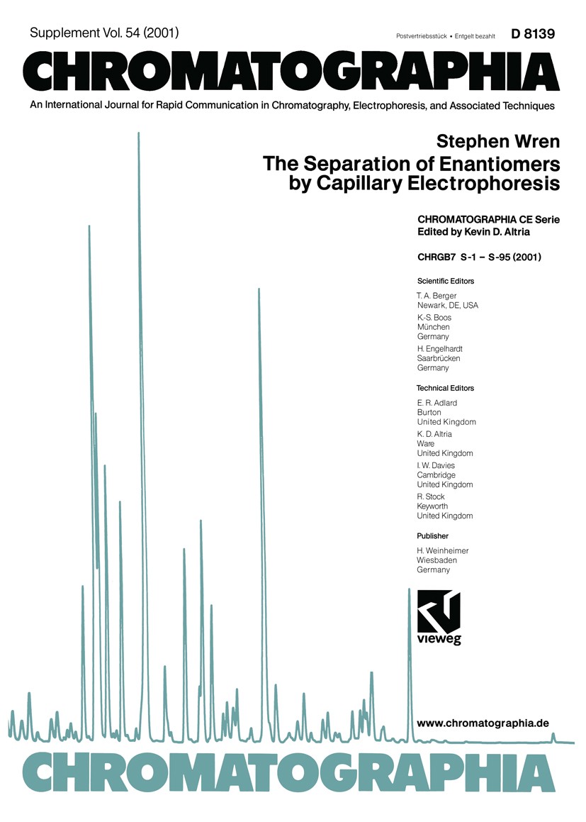 Titlebook: The Separation of Enantiomers by Capillary Electrophoresis; Stephen Wren,T. A. Berger,K.-S. Boos,R. Stock Book 2001 Springer Fachmedien Wi Titlebook: The Separation of Enantiomers by Capillary Electrophoresis; Stephen Wren,T. A. Berger,K.-S. Boos,R. Stock Book 2001 Springer Fachmedien Wi